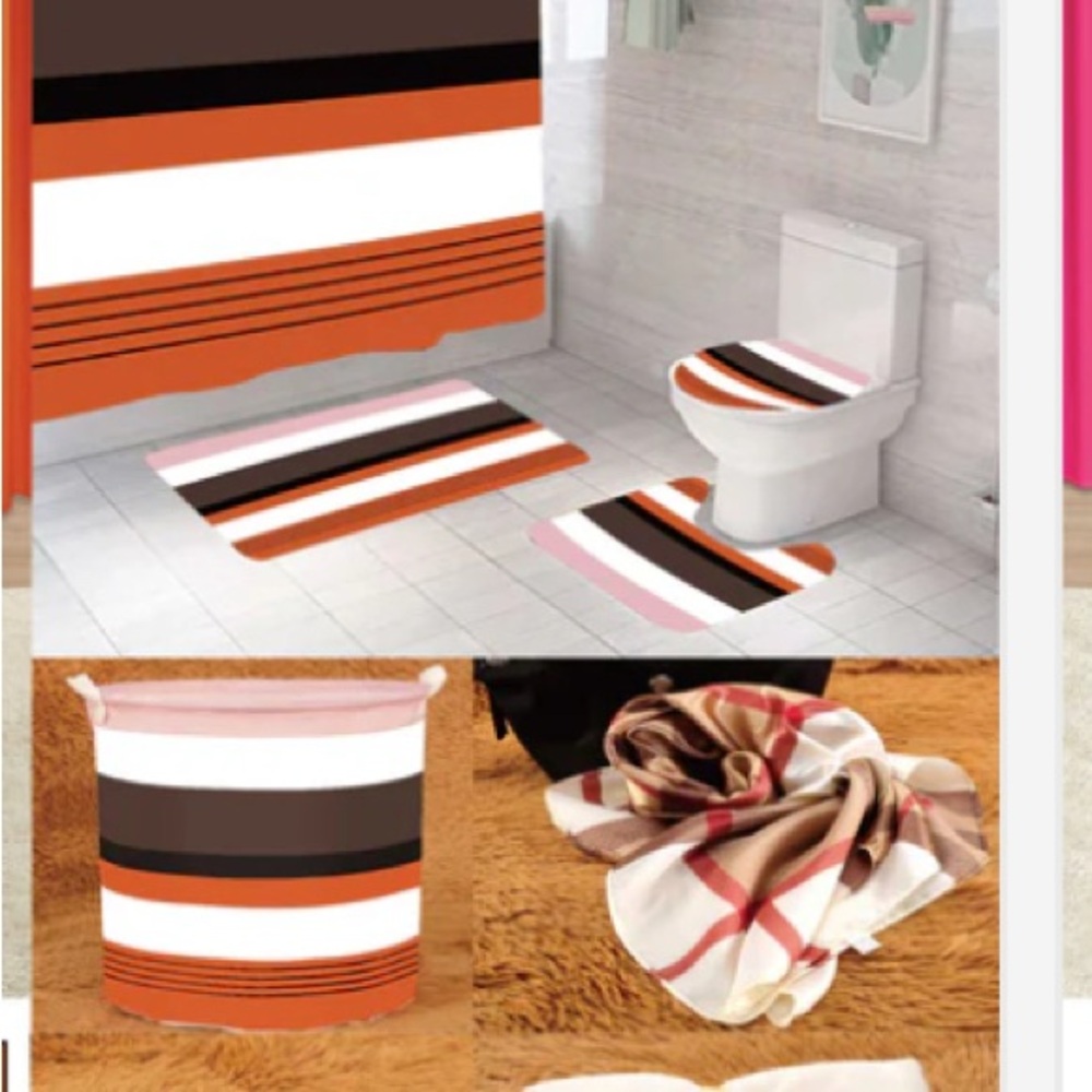 25 Pcs Bedspread With Matching Curtains & Bath Decor - Picture 3 of 5